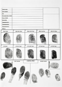 Figerprint form from sex crimes in West Palm Beach